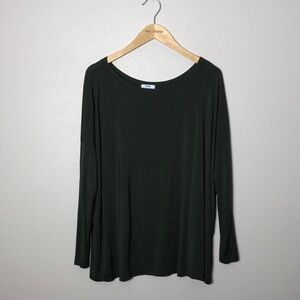 PIKO Green Earth Fashion Women Medium Army Green‎ Stretch Bamboo Long Sleeve Top